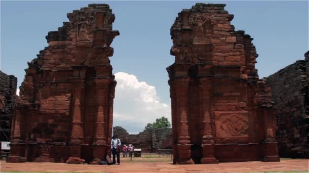 San Ignacio Mini Ruins Мизионес Аргентина Сан Игнасио Мин Одной — стоковое видео