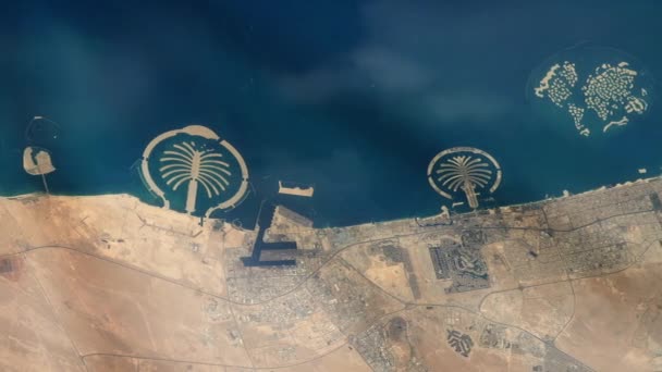 Dubai City Från Rymden Delar Denna Bild Från Nasa — Stockvideo