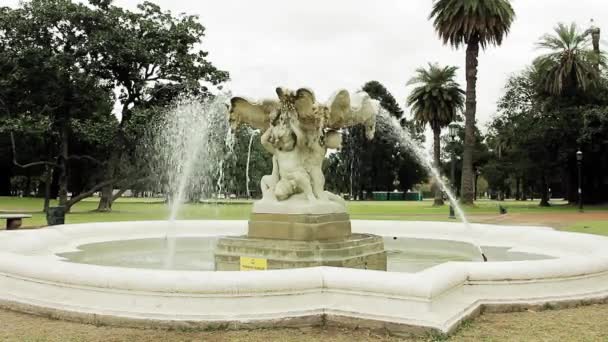 Marmurowa Fontanna Mieście Buenos Aires — Wideo stockowe