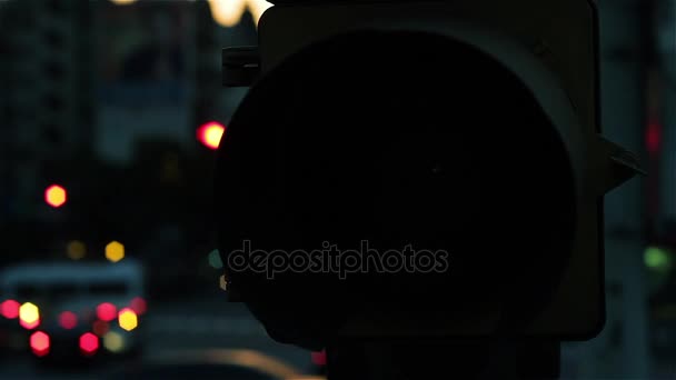 Grönt Ljus Vid Trafikljuset Filmad Buenos Aires Argentina — Stockvideo