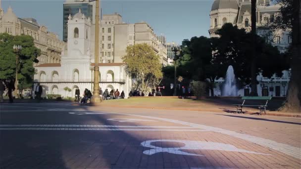 Witte Sjaal Plaza Mayo Symbool Van Moeders Van Plaza Mayo — Stockvideo