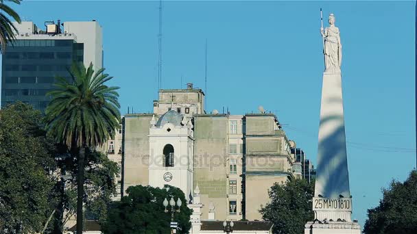 Piramida Maja Cabildo Buenos Aires — Wideo stockowe