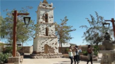 Şili Atacama Çölü'nde küçük Katolik Kilisesi