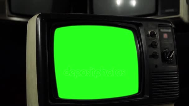 Vintage Green Screen Bereit Green Screen Durch Beliebiges Filmmaterial Oder — Stockvideo