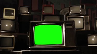 Vintage Tv ile yeşil perde. Renk sepya Vintage atış yapılan değişiklikler.