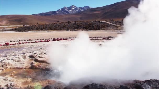 Gejzíry Tatio Poušť Atacama Chile — Stock video