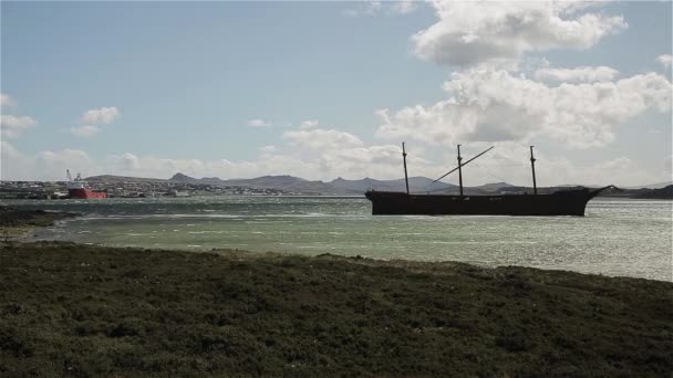 Naufragio Islas Malvinas Islas Malvinas — Vídeo de stock