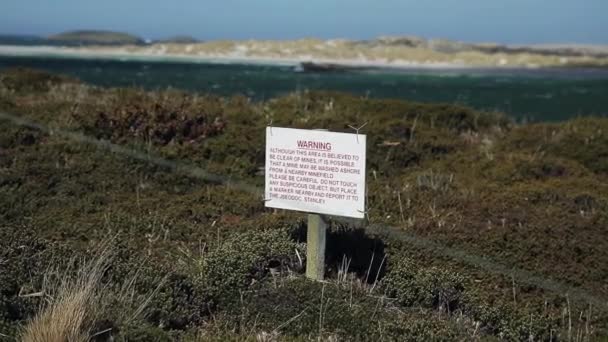 Falkland Landmijnen Verdacht Gebied — Stockvideo