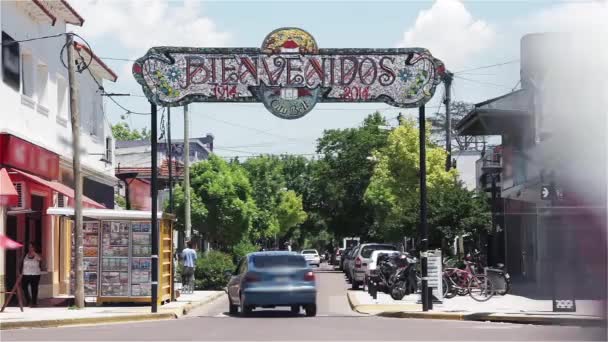 City Bell Welcome Sign Argentina — Vídeo de stock