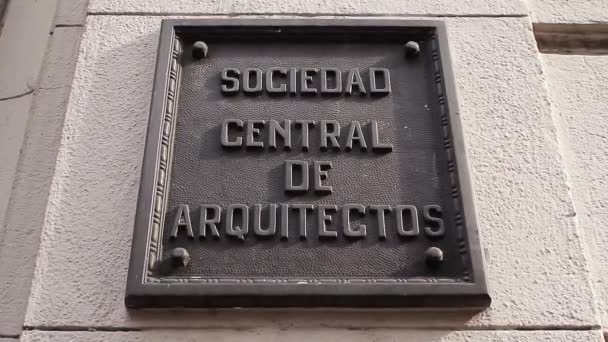 Society Architects Buenos Aires Street Sign — Stock Video