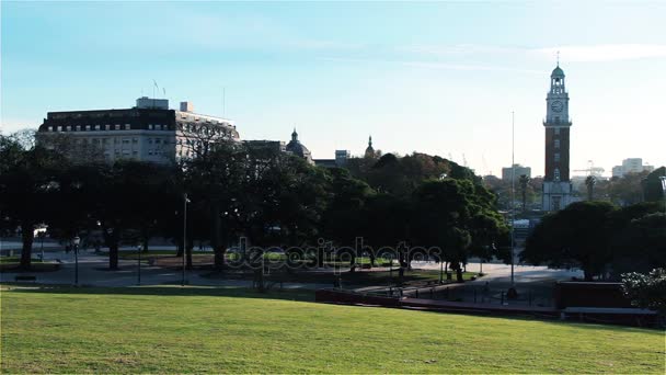 Торре Монументальні Башта Англійська Сутінках Буенос Айрес Аргентина — стокове відео
