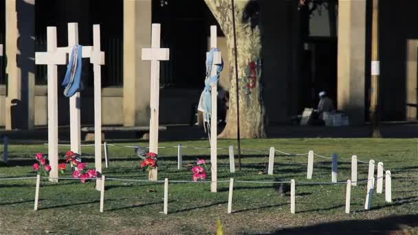 Buenos Aires Haraç Falkland Malvinas Savaşı Düşmüş Kıdemli Askerllerin Plaza — Stok video