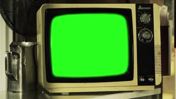 Pantalla Verde Vieja Primer Plano — Vídeo de stock