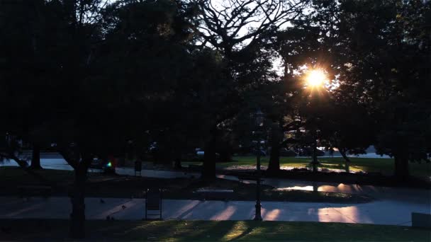 Plaza San Martin Při Západu Slunce Retiro Buenos Aires — Stock video