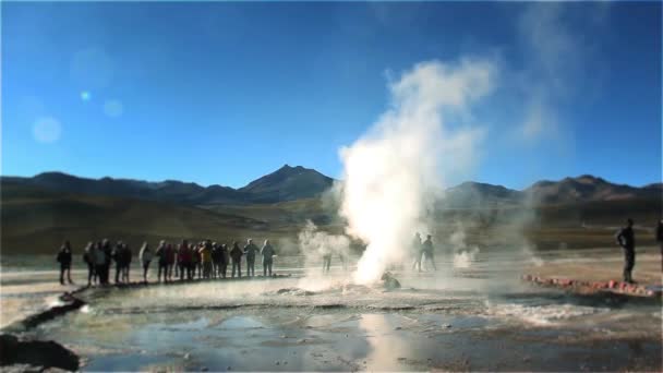 Geysers Del Tatio Nel Deserto Atacama Cile — Video Stock