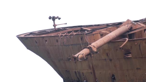 Old Rusty Wrecked Ship Santa Cruz Province Patagonia Argentina — Stock video