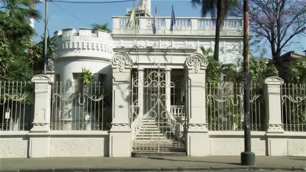 Vecchia Casa Bianca Una Strada Asuncion Paraguay — Video Stock