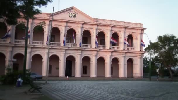 Det Lagstiftande Palatset Cabildo Asuncion Paraguay — Stockvideo