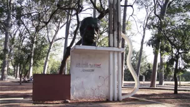 Estatua Agustin Barrios Mangor Asunción Paraguay — Vídeo de stock