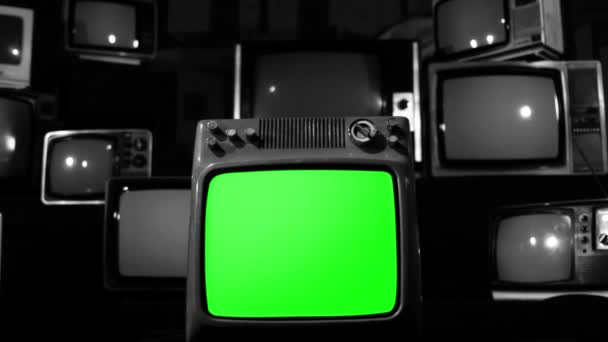 Old Green Screen Explosion Black White Tone Zoom You Can — Stock Video