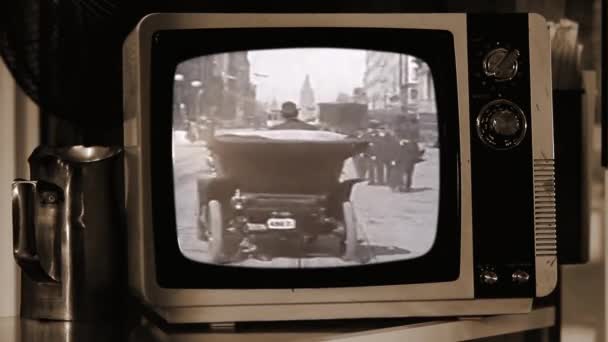 Viaje Por Calle Market San Francisco Una Televisión Retro San — Vídeo de stock