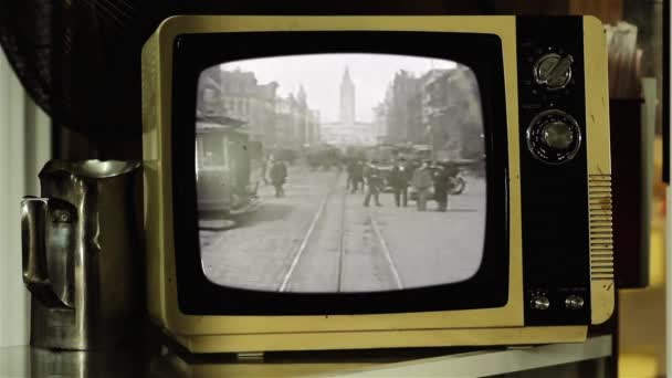 Trip Market Street San Franciscóban Egy Retro San Francisco 1906 — Stock videók