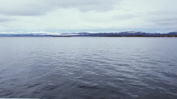 Boat View Avanzando Canal Beagle Provincia Tierra Del Fuego Argentina — Vídeo de stock