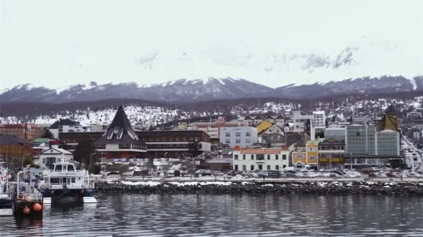 Porto Cidade Ushuaia Argentina Ushuaia Cidade Mais Meridional Mundo — Vídeo de Stock