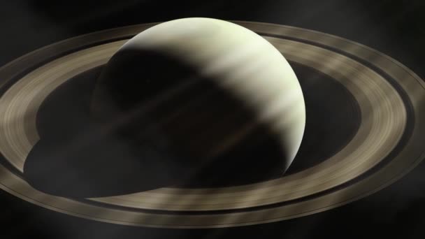 土星是来自太阳的第六颗行星 也是太阳系第二大行星 仅次于木星 美国航天局提供的这一视频的内容 — 图库视频影像
