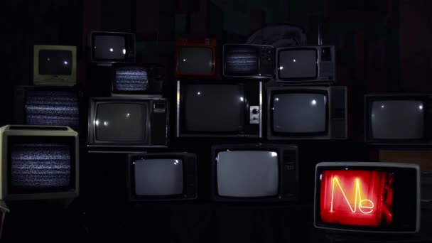 Red Neon Connectez Vous Sur Tube Lumineux Néon Des Téléviseurs — Video