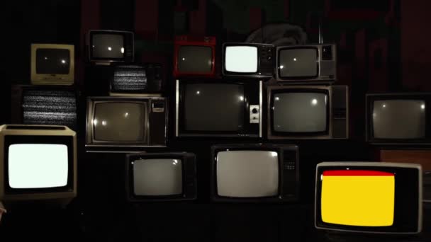 Televisores Retro Bandera Alemania Ampliar — Vídeo de stock