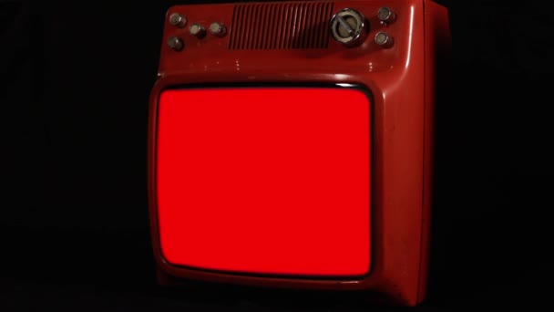 Alter Retro Fernseher Mit Farbbildschirm Wechselkanälen Ein Roter Blauer Grüner — Stockvideo
