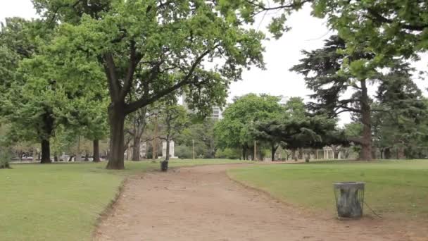 Latas Lixo Parque Tres Febrero Popularmente Conhecido Como Bosques Palermo — Vídeo de Stock