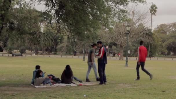 Buenos Aires Argentina 2019 Tonåringar Palermo Parks Bosques Palermo Buenos — Stockvideo