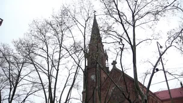 Iglesia Merced Irgalmas Szűzanya Templom Pergaminóban Egy Esős Napon Buenos — Stock videók