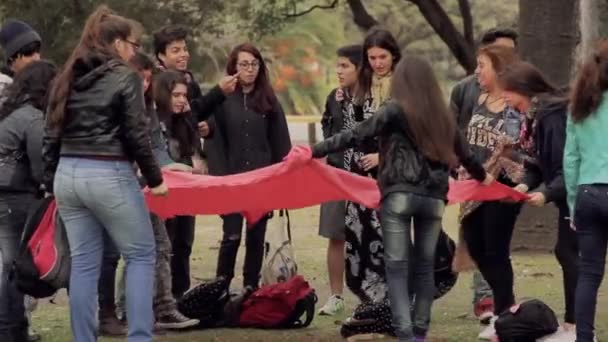 Буенос Айрес Аргентина 2019 Teenagers Palermo Parks Bosques Palermo Buenos — стокове відео