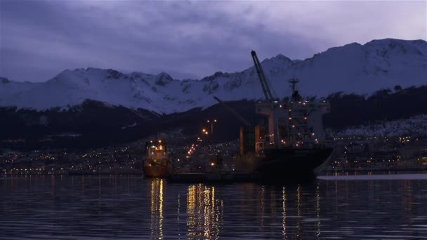 Ushuaia Província Tierra Del Fuego Argentina 2019 Chegada Porto Ushuaia — Vídeo de Stock