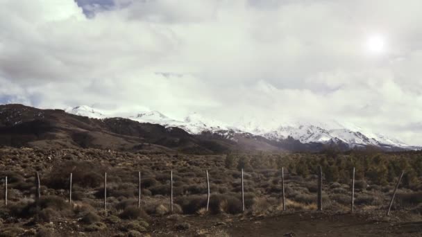 Berg Täckt Med Snö Patagonien Argentina — Stockvideo