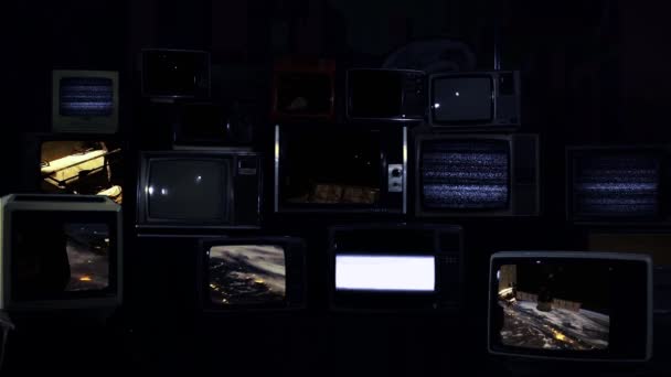 Planeta Terra Partir Estação Espacial Internacional Tvs Retro Tom Escuro — Vídeo de Stock