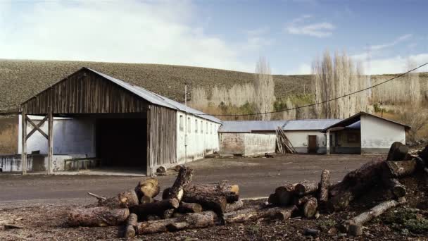 Leeres Sägewerk Patagonien Argentinien Südamerika — Stockvideo