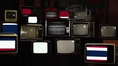 Tayland ve Retro TV bayrağı. Yakınlaştır. 