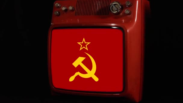 Bendera Uni Soviet Pada Retro — Stok Video