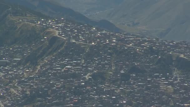Πανοραμική Θέα Των Φτωχογειτονιών Paz Στη Βολιβία Νότια Αμερική — Αρχείο Βίντεο