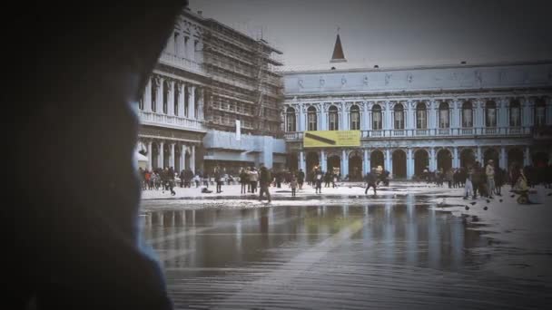 Venecia Italia 2018 Acqua Alta Venecia Italia Piazza San Marco — Vídeo de stock