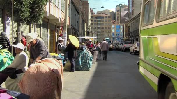 Paz Bolivien 2019 Handelsstraße Und Arme Menschen Alto Paz Bolivien — Stockvideo