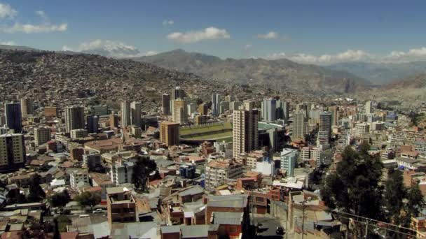 Vista Del Estadio Ciudad Paz Desde Balcón Killi Killi Paz — Vídeo de stock