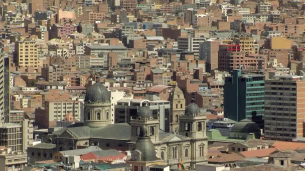 Basílica San Francisco Vista Alto Ángulo Paz Bolivia Sudamérica — Vídeo de stock