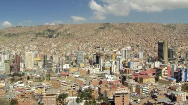 Paz Skyline Vanaf Het Balkon Van Killi Killi Paz Bolivia — Stockvideo