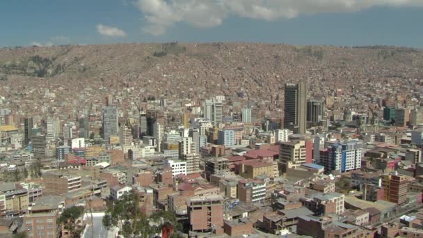 공중에서 남아메리카의 볼리비아 라파스 — 비디오