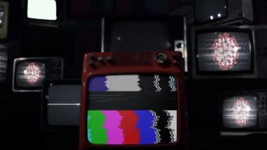 COVID-19 ve Eski Televizyonlar. Coronavirus Pandemik Kavram Videosu. 